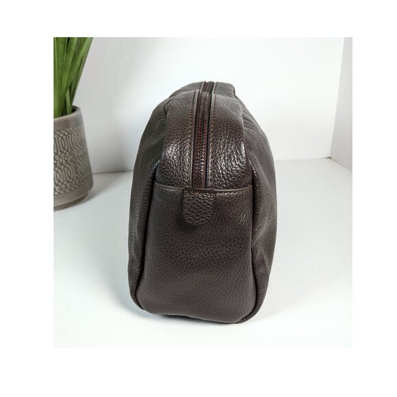 NEW MASSEI LUXURY LEATHER BROWN TOILETRY KIT BAG DOPP KIT HANDMADE ITALIAN - Picture 4 of 7